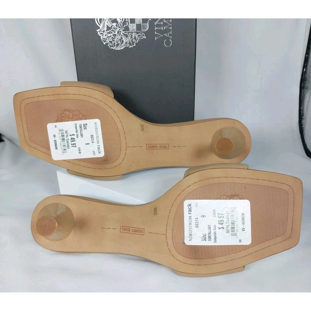 New With‎ Tags + Box Vince Camuto Vernani Tortilla Leather Slip On Heels Wms 9